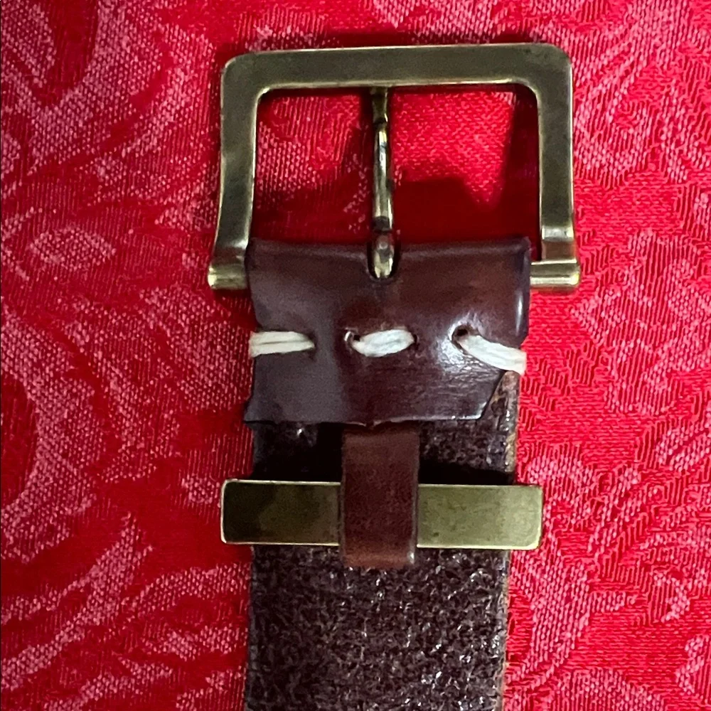 Eddie Bauer Men’s Brown Genuine Leather Belt Size 30 Brass Buckle Casual